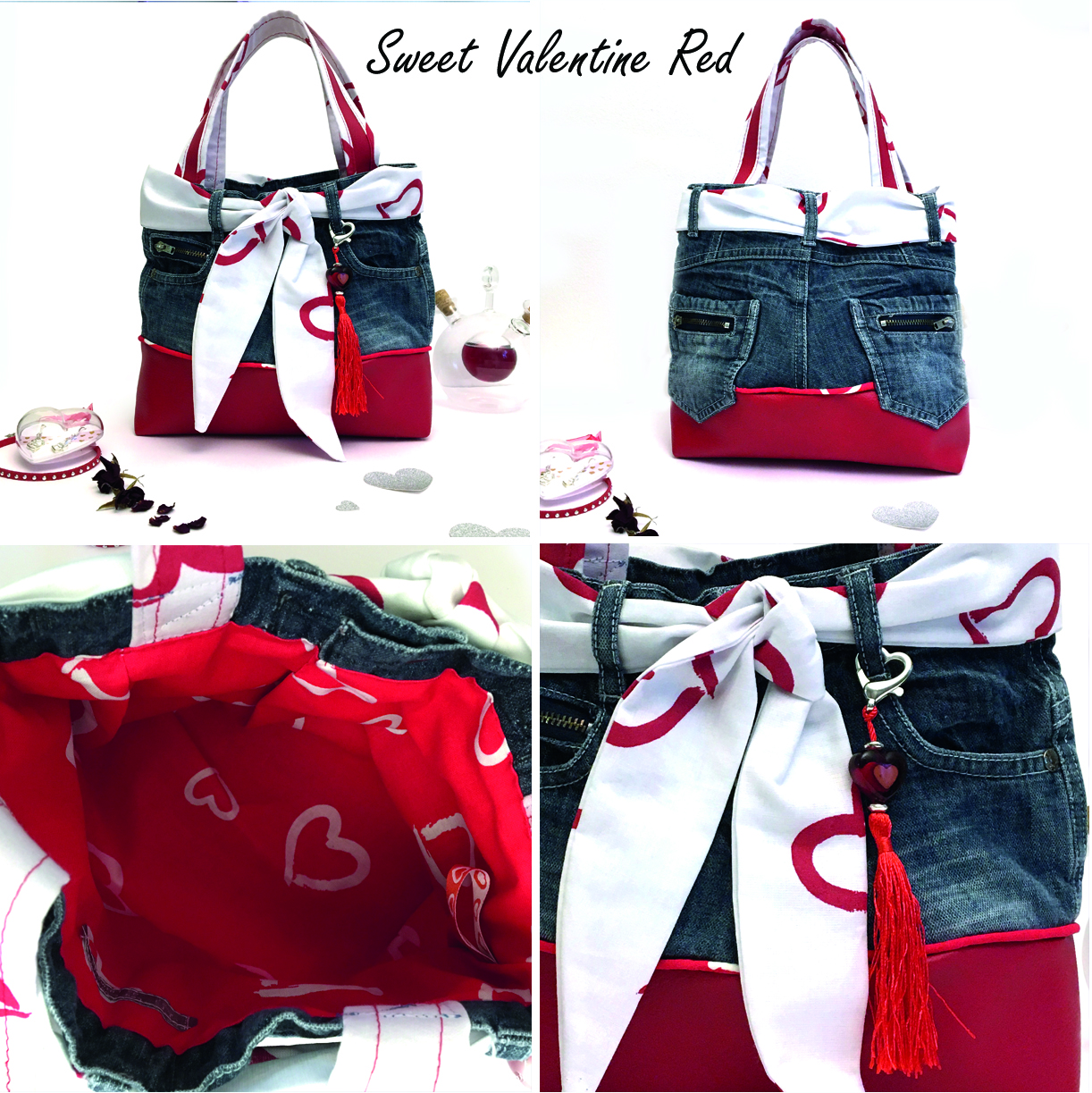 Sac jean "Sweet Valentine red"